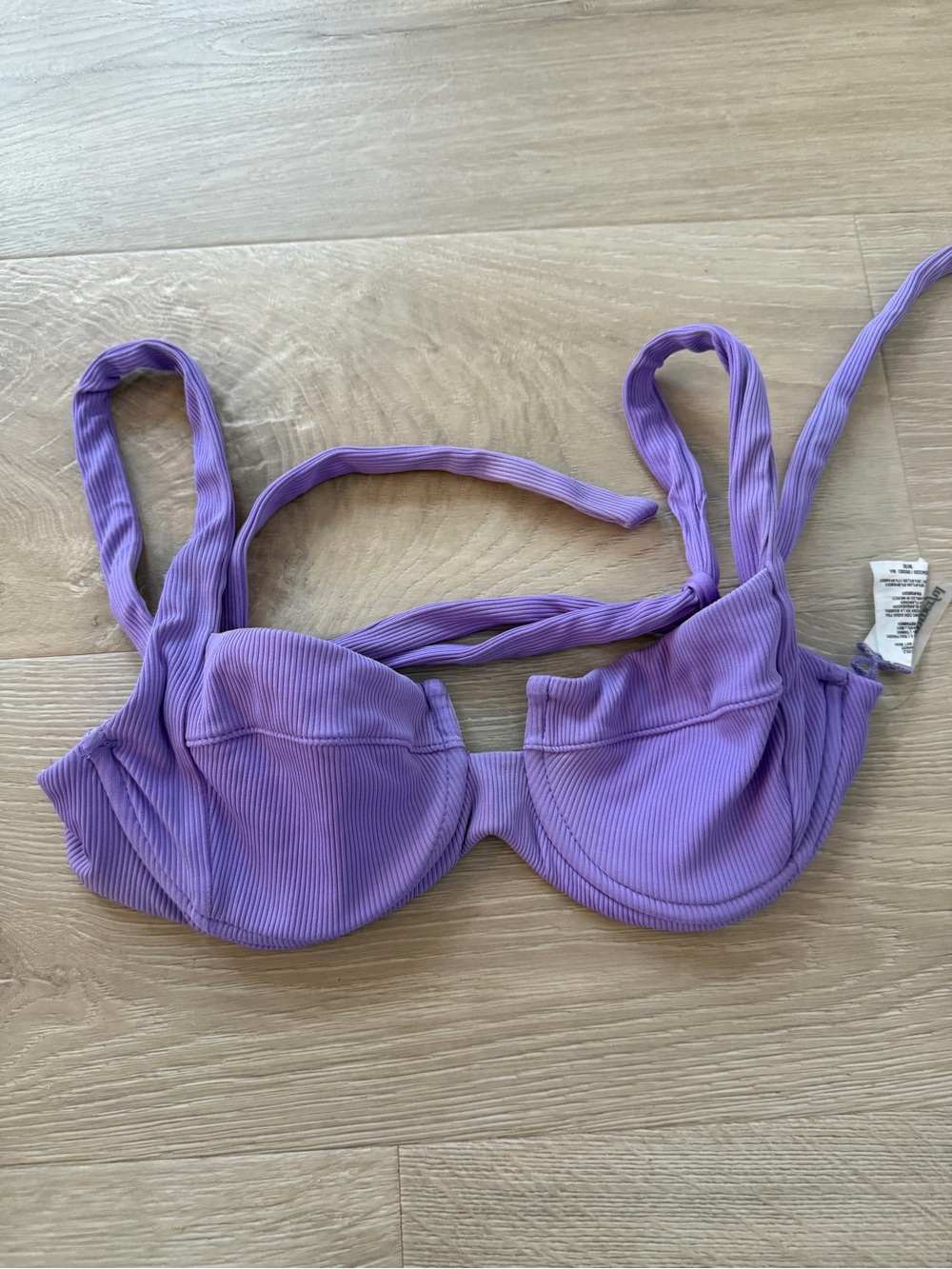 Summerful Purple Ribbed Underwire Bikini Top